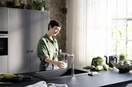 Baterie kuchenne - Hansgrohe Aqittura M91 SodaSystem 240 Bateria kuchenna wysoka z filtrem chrom 76837000 - miniaturka - grafika 1