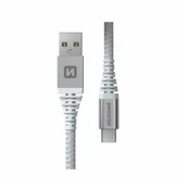 Kable USB - Kabel Swissten Kevlar USB / USB-C 1,5 m Kolor: biały - miniaturka - grafika 1
