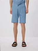 Spodenki męskie - Reserved - Strukturalne szorty regular - jasnoniebieski - miniaturka - grafika 1