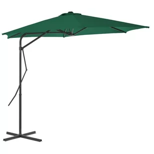 vidaXL Parasol ogrodowy na słupku stalowym, 300 cm, zielony - Parasole ogrodowe - miniaturka - grafika 1