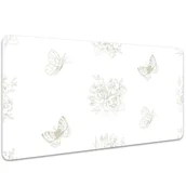 Podkładki na biurko - Ochronna mata na biurko Motyle i kwiaty 100x50 cm, Dywanomat - miniaturka - grafika 1