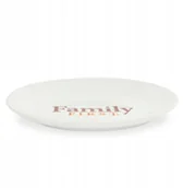 Miski dla kotów - Talerzyk, dla kota, bia�y, nadruk Family First, ceramiczny 18x15cm - miniaturka - grafika 1