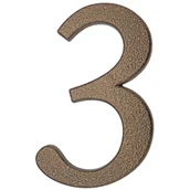 Akcesoria do drzwi - Cyfra aluminiowa "3" 190 mm złoty brąz - miniaturka - grafika 1