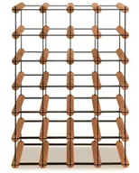 Stojaki na wino - Regał Na Wino Stojak Na 24 Butelki Szklane/ Pet — Rw-8/ 4X6 — Brązowy Brązowy Metal + Drewno Rw-8-4X6-24_O_Br / Wamar-Sosenka - miniaturka - grafika 1