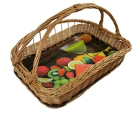 Torby i wózki na zakupy - Taca wiklinowa uchwytem podłóżnym 50x35x30 cm Brązowa - miniaturka - grafika 1