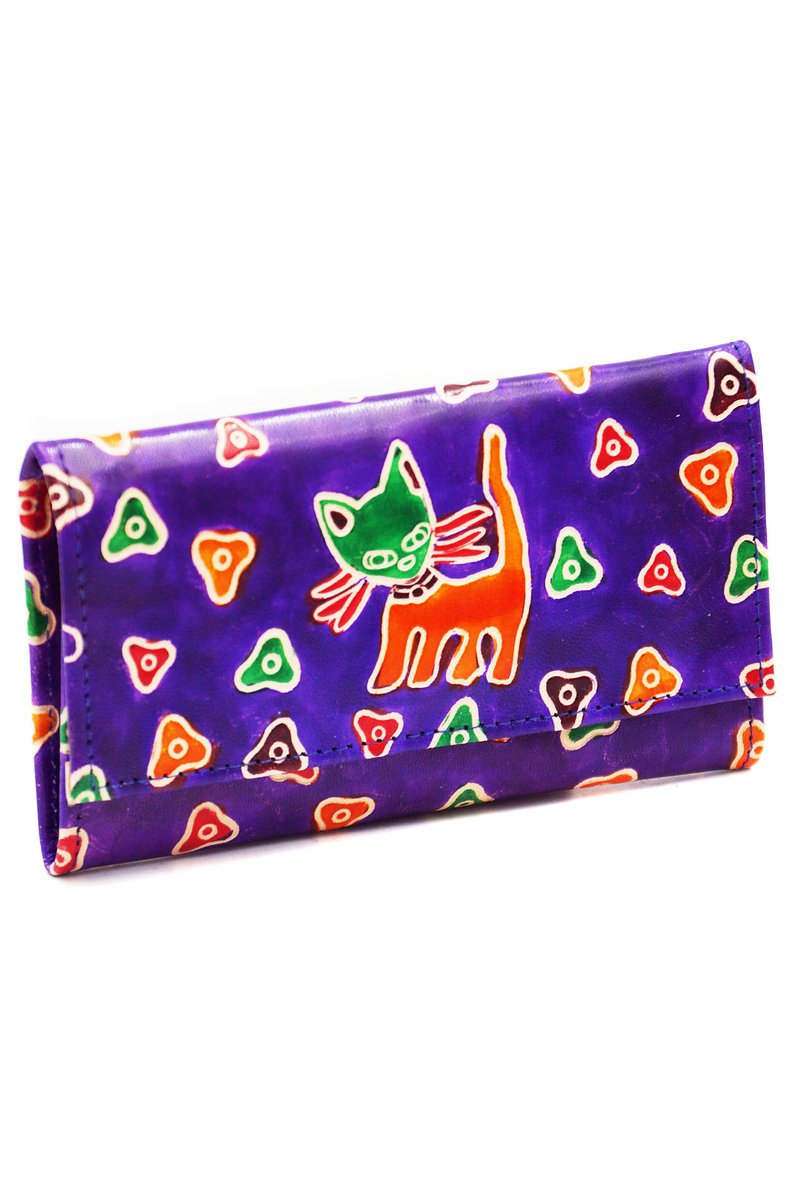 Portfel Skórzany Kotki Rekodzieło Indie