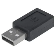 Adaptery i przejściówki - Manhattan 354653 zmieniacz płci / kabli USB A USB C Czarny - miniaturka - grafika 1