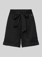 Spodenki damskie - Szorty o kroju regular fit z wiązanym paskiem model ‘NEW NINA’ - miniaturka - grafika 1