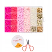 Dekoratorstwo - Zestaw akrylowych koralików do tworzenia biżuterii różowe 3700 sztuk - miniaturka - grafika 1