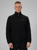 Bluzy męskie - 4F Bluza dresowa regular bez kaptura męska - czarna XXL - miniaturka - grafika 1