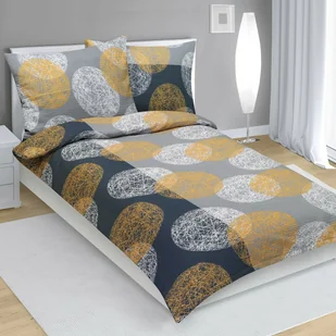 Bellatex Pościel bawełniana Kule szaro-pomarańczowy, 140 x 200 cm, 70 x 90 cm - Pościel - miniaturka - grafika 1