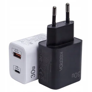 Ładowarka sieciowa Keerda USB-A USB-C QC PD 30W - Ładowarki do telefonów - miniaturka - grafika 1