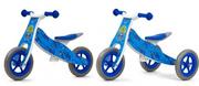 Rowerki trójkołowe - Milly Mally Look rowerek drewniany 2w1 Blue Army - miniaturka - grafika 1