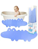 Inne akcesoria do pielęgnacji dzieci - Bocioland Mata antypoślizgowa do kąpieli Krokodyl niebieska - miniaturka - grafika 1