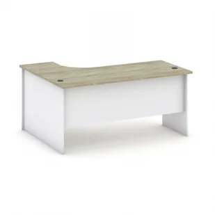 B2B Partner Biurko ergonomiczne prawe, biały/dąb sonoma 437499 - Biurka - miniaturka - grafika 1