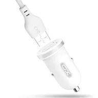 Ładowarki samochodowe - A+ Xo Ładowarka samochodowa TZ08 biała 2USB plus kabe - miniaturka - grafika 1
