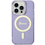 Etui i futerały do telefonów - Guess GUHMN61HCMCGU iPhone 11 / Xr 6.1" purpurowy/purple hardcase Glitter Gold MagSafe - miniaturka - grafika 1