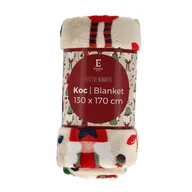 Koce - Koc 130x170 Festive warmth beżowy świąteczny skrzaty - miniaturka - grafika 1