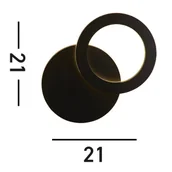 Lampy ogrodowe - Searchlight Kinkiet zewnętrzny LED Hyde, czarny, Ø 21 cm, aluminium, pośredni - miniaturka - grafika 1