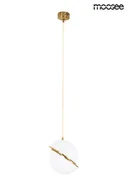 Lampy sufitowe - Lampa wisząca Globe MSE010100238 dwie półkule białe złote - miniaturka - grafika 1