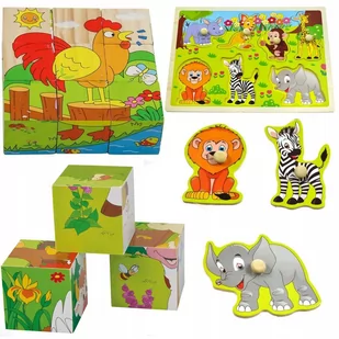 Drewniane klocki - układanka + Drewniane klocki z uchwytem dla dzieci - Układanki dla dzieci Drewniane klocki - układanka + Drewniane klocki z uchwytem dla dzieci - Układanki dla dzieci - miniaturka - grafika 1