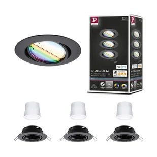 Paulmann Base LED reflektor wpuszczany czarny 3 RGBW ZigBee - Oprawy, klosze i abażury - miniaturka - grafika 4