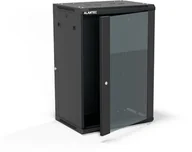Szafy rack - Szafa wisząca 19" 18U 600x450, drzwi szklane jednoskrzydłowe, tył osłona pełna demontowalna, osłony boczne pełne demontowalne zamykane na klucz, 4 belki, kolor czarny, do samodzielnego montażu - Flat Pack, ALANTEC - miniaturka - grafika 1