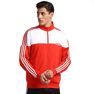 Kurtki męskie - adidas Męska kurtka Firebird, czerwona/biała, S - grafika 1