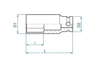 NASADKA DŁUGA UDAROWA 1/2" CALOWA 7/16" x 80mm, 6-kąt King Tony - Klucze i nasadki - miniaturka - grafika 2