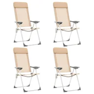 Meble turystyczne - vidaXL vidaXL Składane krzesła turystyczne 4 szt. kremowe aluminiowe 44309 44309 - miniaturka - grafika 1