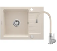 Zlewozmywaki z baterią - Deante ZQZ_511A Beżowy + bateria BOC_5720 - miniaturka - grafika 1