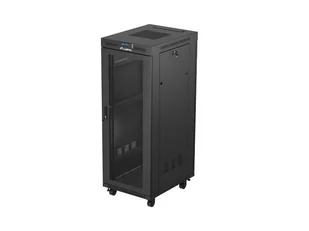 Szafa instalacyjna rack lanberg stojąca 19" 32u 600x800 czarna drzwi perforowane lcd (flat pack) FF01-6832-23BL - Szafy rack - miniaturka - grafika 1