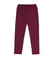 Legginsy - Bawełniane legginsy bordowe - 128 - miniaturka - grafika 1
