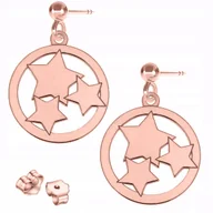 Kolczyki - Kolczyki Pozłacane z Gwiazdkami Blaszki Gwiazdy Gwiazdki Gwiazda SREBRO 925 - miniaturka - grafika 1
