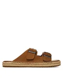 Espadryle męskie - Tommy Hilfiger Espadryle Flex Jutte Hilfiger Suede Sandal FM0FM05503 Brązowy - miniaturka - grafika 1