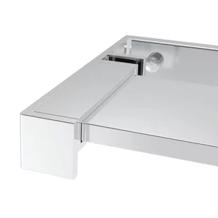 VidaXL Ścianka prysznicowa z półką chrom, 80x195 cm, ESG i aluminium - Ścianki i drzwi prysznicowe - miniaturka - grafika 13
