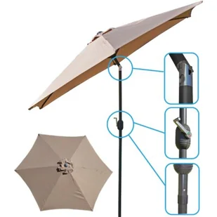 SASKA GARDEN Parasol ogrodowy SASKA GARDEN 1031651 Beżowy - Parasole ogrodowe - miniaturka - grafika 1
