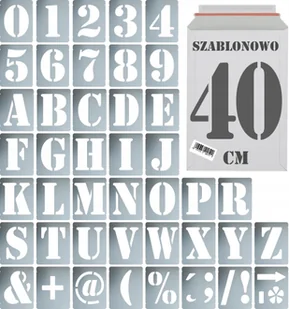 Szablony malarskie wielorazowe alfabet Litery i Cyfry 40 cm Komplet 43 szt. - Zestawy piśmiennicze - miniaturka - grafika 1
