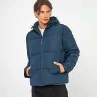 Kurtki męskie - Męska kurtka pikowana z monogramem granatowa - miniaturka - grafika 1