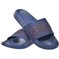 Klapki i japonki męskie - Klapki męskie sportowe BIG STAR miękkie lekkie na plaże basen SS174361 granat - miniaturka - grafika 1