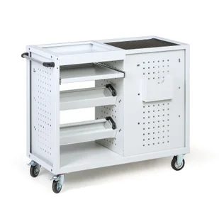 Wózek warsztatowy mobilny na narzedzia, 2 szuflady, 900 x 1080 x 470 mm - Wózki magazynowe - miniaturka - grafika 1
