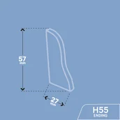 Listwy przypodłogowe - Zakończenie do listwy przypodłogowej PCV Biały 55 Artens - miniaturka - grafika 1