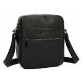 Torebki damskie - Torba Męska Listonoszka LUIGISANTO Czarna - miniaturka - grafika 1