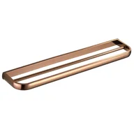 Wieszaki łazienkowe - Mosiężny wieszak na ręczniki, podwójny, do łazienek i kuchni, 57 cm (różowe złoto) - miniaturka - grafika 1