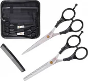 Nożyczki fryzjerskie - Poniks Zestaw fryzjerski nożyczki degażówki i grzebień w etui - miniaturka - grafika 1