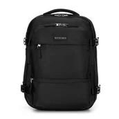 Plecaki - Wielofunkcyjny plecak do samolotu poszerzany czarny - miniaturka - grafika 1