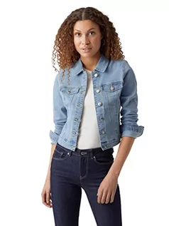 Kurtki damskie - VERO MODA damska kurtka Vmluna Ls Slim Dnm Kurtka Mix Ga Noos, Jasnoniebieski denim, S - grafika 1