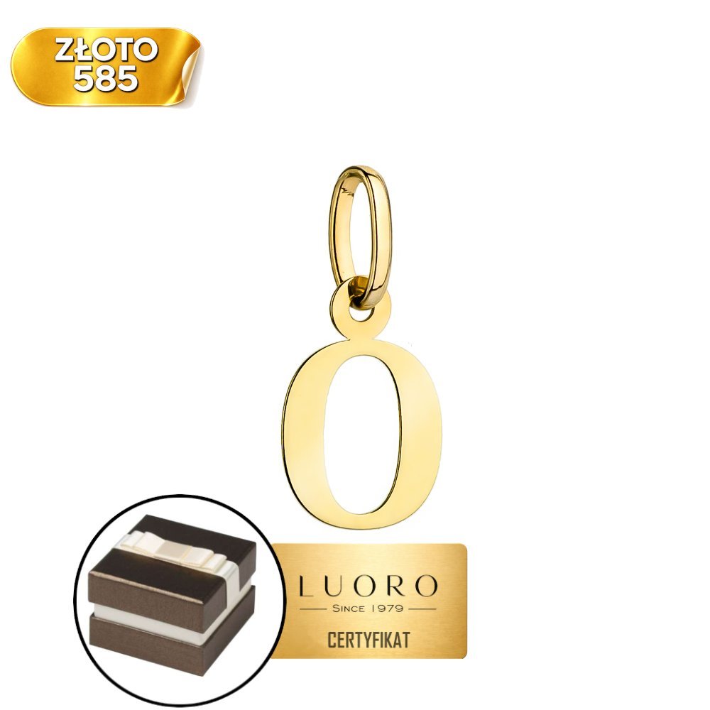 ZAWIESZKA ZŁOTA 585 14K LITERKA O 1,7 CM ŻÓŁTE ZŁOTO ELEGANCKA
