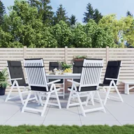 Poduszki ogrodowe - Poduszki na krzesła z wysokim oparciem, 6 szt., czarne, Oxford - miniaturka - grafika 1