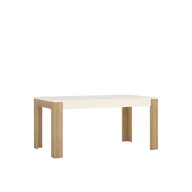 Stoły - Stół Rozkładany 160-235 x 90 MWST06 Biały Połysk / Dąb Riviera Jasny Meble Wójcik - miniaturka - grafika 1